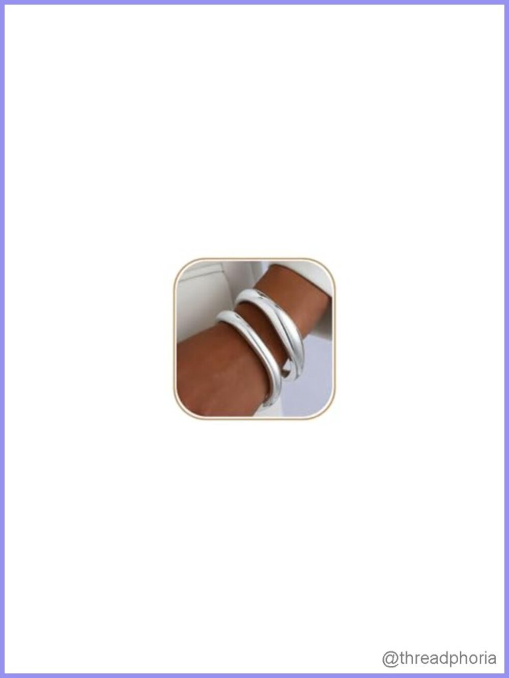 2pc Hinged Cuff Bangle Set for Women Chunky Open Wide Bracelet Stack